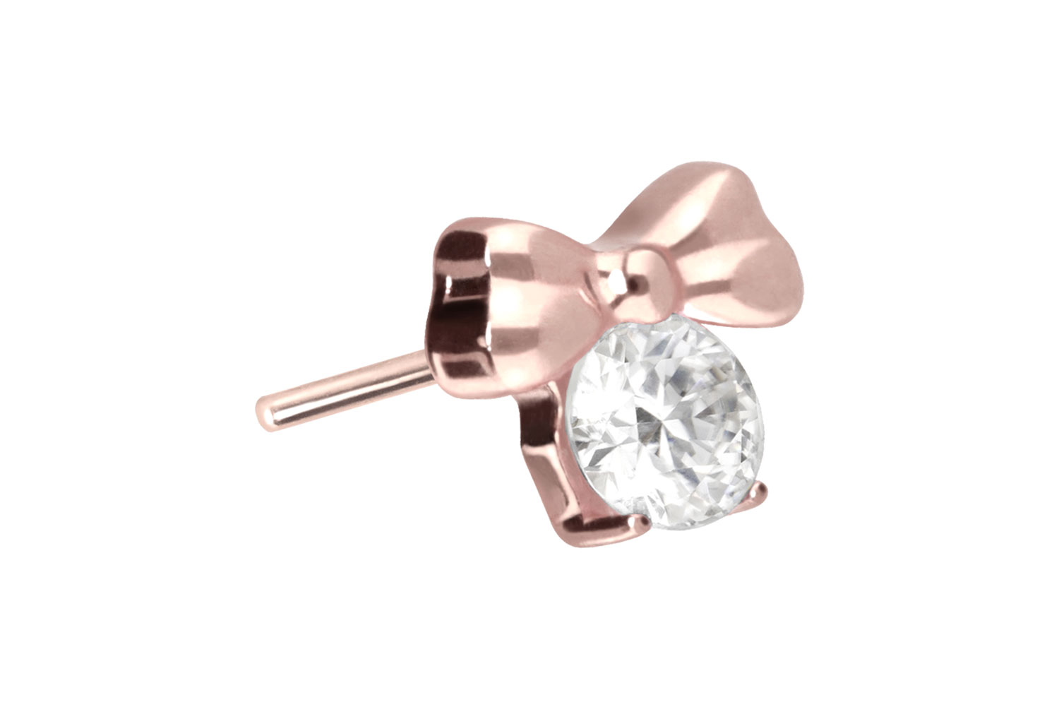 Titan Aufsatz mit Push Pin SCHLEIFE + KRISTALL von Piercingline